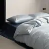 Juego de cuatro piezas de algodón 100% de alta gama, color liso nórdico, alta cuenta de hilos, satén de algodón puro, amigable con la piel, juego de ropa de cama de tres piezas para estudiantes 1.8