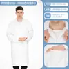 Jaleco branco, de manga longa, para estudantes, médicos, equipe médica masculina, enfermeiros, jaleco branco de inverno