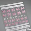 Adesivos de Unha Bolinhas Laço Tensor Suave M-1459 Adesivos de Unha Laço Estilo Ballet Francês