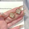 Brincos Populares de Zircônia Fogos de Artifício, Brincos Minimalistas de Metal Dente-de-Leão de Nicho de Alta Qualidade, Acessórios de Orelha Versáteis e Estilosos