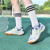Zapatos profesionales de bádminton para niños, zapatos de tenis de mesa para jóvenes, zapatillas de tenis para niños y niñas con hebilla giratoria, zapatillas de entrenamiento para niños mayores