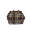 Nueva moda niña bolso de hombro de cadena de perlas femenino 2023 Invierno nicho popular rombo de lana bandolera bolso cubo