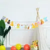 Bandeirola de Puxar Animal da Floresta Desenho Animado Floresta Tropical Tira de Papel para Puxar Decoração de Sala de Aula de Jardim de Infância Dia das Crianças Bandeira de Papel para Pendurar