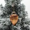 Venda Direta da Fábrica Enfeites de Vidro de Natal Pinhas Pingente para Árvore de Natal Decoração Enfeites de Pinha