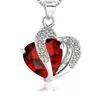 Suministro Directo de Fábrica Wish Nueva Joyería de Plata Estilo Coreano Collar con Colgante de Corazón de Durazno de Cristal de Zirconia Cadena para Clavícula Cadena para Suéter Venta al Por Mayor