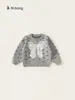 Bangxuan Ropa Infantil Colección Otoño: Cárdigan de punto para niña con lazo, Abrigo suéter para niña