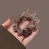 Nova Coleção Coreana de Scrunchies Plissados de Renda com um Toque de Luxo, Acessório de Prendedor de Cabelo Simples e Moderno com um Toque de Elegância