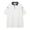 Camisa Polo Solta de Manga Curta para Homens, Camiseta Xadrez Color Block Tendência de Verão com Design Estiloso, Camiseta Casual em Estilo Europeu e Americano