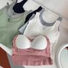 Camisola francesa con cuello en V para mujer, de una pieza, para chica sexy, ropa exterior, chaleco deportivo, combina con todo, espalda de belleza para mujer
