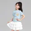 Tutu Elefantinho Roupa Infantil Camiseta de Manga Curta para Meninas 2026 Verão Novo Estilo Super Fofo Blusa Fina de Meia Manga para Crianças