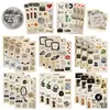 8 collages de texto ruso de dibujos animados, accesorios DIY para diarios de mano, fundas de teléfono, cuadernos y decoraciones INS, disponibles para venta al por mayor, impermeables