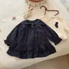 Conjunto de dos piezas para niña timo con lunares elegante cárdigan de punto primavera/otoño falda tipo pastel conjunto de princesa elegante