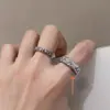 Anel Novo de Prata 925 Escovada Outono e Inverno para Mulheres, Empilhamento de Nicho, Alto Padrão, Luxo Acessível, Não Desbota, Joia de Mão Simples
