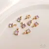 Pingente Pequeno de Ouro Real Galvanizado 14K com Zircônia Inlaid Brilhante Cor 3A Zircônio Pingente Pequeno Artesanal DIY Acessórios para Pendurar Joias