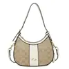 Moderna 2025 Nueva Versátil Bolso de Hombro Tipo Dumpling Moda Bolso Cruzado para Mujer con Estampado de Letras y Bloques de Color Bolso de Axila