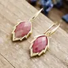 Novos Brincos de Folha de Pedra Natural Ametista, Ganchos de Orelha, Brincos, Acessórios de Moda de Luxo Leve de Designers Europeus, Americanos, Japoneses e Coreanos