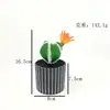 Cacto Preto de Barril Simulado Transfronteiriço em Vaso Decoração de Mesa de Escritório Simples Suculenta Verde Artificial Enfeites de Bonsai