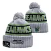 2026 Nuevo Gorro de Punto con Pompón de Color Mixto al por Mayor, Gorro de Lana de Equipo de Rugby, Jacquard de Doble Cara, Estilo Retro Artístico