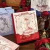 Saco de Presente Médio Mr. Paper Poesia Rosa Rosa dos Desejos Tema Desenho Animado Embalagem de Presente Bolsa Tote de Armazenamento