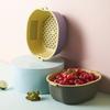 Cesta de Drenaje Gruesa Multifuncional de Doble Capa Portátil de Plástico para Cocina con Agujeros para Lavar Arroz y Escurrir Verduras