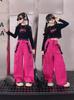 Pantalones Cargo para Niña Conjunto Primavera y Otoño 2024 Pantalones Rojos para Niña Niños Grandes Conjunto de Otoño Casual Versátil