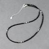 Nalan Plata de Ley S925 Estilo Fresco Dulce Personalidad Sentido del Diseño Collar de Perlas Ligeras con Espinela Negra Y01388