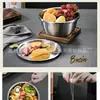 [Actividad] Tazón de acero inoxidable 304 con tapa, tazón para batir huevos, tazón para lavar platos de cocina y escurrir, tazón para amasar, tazón para sopa
