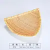 Platos de postre tejidos estilo ratán de melamina, bandejas para servir de restaurante de hot pot, vajilla tejida de bambú, platos rectangulares y platos de plástico imitación porcelana
