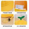 Sombrero de Pescador para Niños para Mujeres y Hombres Estilo Coreano Hecho a Medida Sombrero Amarillo Pequeño Estilo Japonés Sombrero de Bola Pequeña Hecho a Medida Sombrero para Estudiante de Jardín de Infancia y Escuela Primaria
