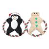 Juguete de Peluche que Hace Sonido para Mascotas, Perro Papá Noel Cuerda de Algodón Resistente a Mordidas Disco Volador para Perros, Juguete Navideño para Mascotas