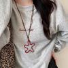 Collar Maillard Estrella de Mar para Mujer 2025 Nuevo Versátil Largo Cuello Halter Cadena Sudadera Diseño Nicho Colgante