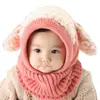 Gorro de una pieza con forma de cachorro estilo coreano para invierno, capa de lana para bebé, chal cálido, calentador de cuello estilo coreano, gorro con protección para las orejas al por mayor