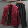 Traje Tang para Hombre de Mediana Edad y Ancianos Abrigo Acolchado de Algodón de Invierno para Papá Abrigo Grueso con Forro Polar para el Abuelo Chaqueta Acolchada de Algodón para el Cumpleaños de los Ancianos