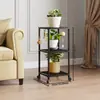 Estante para plantas con ruedas, estante de almacenamiento para interiores y exteriores, móvil, estante multiusos para macetas, estante de almacenamiento para sala de estar y balcón