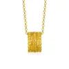 Collar Colgante de Cobre Chapado en Oro Estilo Familia Zhou con Artesanía Antigua, Diseño de Cintura Delgada, Cadena para Clavícula, Regalo para Novia