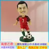 Muñeca de Resina Personalizada Fútbol Cristiano Ronaldo Souvenir Manualidades de Resina Adornos Estrella Muñeca con Cabeza que se Mueve Producto Nuevo Transfronterizo