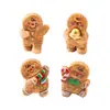 Micro-Paisagem Boneco de Pão de Gengibre Dançante de Natal Fofo Acessórios Decorativos DIY Fofos Enfeites de Carro para Desktop