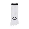Calcetines de cinco dedos para mujer, verano, de malla, transpirables, hasta la pantorrilla, absorbentes de sudor, cara sonriente linda, calcetines de dedos separados, calcetines versátiles de cinco dedos, fabricante directo