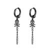 Série Preta Estilo Punk Aço Titânio Clipe de Orelha Furos na Orelha Brincos Studs Masculinos e Femininos Brincos de Orelha Moda Estilo Coreano Brincos Personalizados de Alienígena Lote