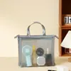 Bolsa Cosmética Colorida para Mujer Nueva Primavera Estilo Coreano Simple y Versátil Bolso de Mano Gran Capacidad Alta Apariencia Malla Transparente