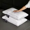 2025 Novo Núcleo de Travesseiro Veludo Pena Ultra Fino Suporte à Coluna Cervical Dormir Hotel Casa Não Desaba Travesseiro Individual