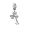 Colgante de trébol con cuentas de circonita incrustada de microcobre Panjia Modelo Nuevo 2025 con tachuelas de diamante Accesorios para Joyería DIY