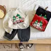Sudadera con Capucha de Terciopelo Grueso para Niños Otoño e Invierno 2025 Año Nuevo Rojo Nuevo Estilo Tops para Bebés Niños y Niñas