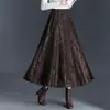 Falda Plisada de Encaje por Dos Lados para Mujer 2026 Otoño/Invierno Nueva Falda Larga de Cintura Alta Adelgazante Suelta Versátil Falda de Dobladillo Ancho
