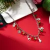 Collar Navideño Estilo Europeo y Americano Transfronterizo Lindo Moda Versátil Colgante de Muñeco de Nieve Copo de Nieve Árbol de Navidad para Mujeres Venta al por Mayor