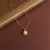 Collar de Ojo de Tigre Estilo Medieval Chapado en Oro de 18K Estilo Lujo Accesible Cadena para Clavícula de Circonita Cadena para Suéter Retro Literario de Gama Alta