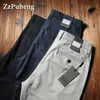 Pantalones finos de algodón mercerizado elástico para hombre serie Z, primavera y verano, imitación Tencel, rectos, holgados, sin planchar, pantalones de negocios casuales