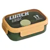 Lonchera de Polipropileno de Grado Alimenticio para Estudiantes, Lonchera Sellada Compartimentada con Tapa y Utensilios, Recipiente para Preparación de Comidas para Trabajadores de Oficina