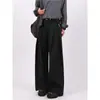 Calça Casual Estilo Americano Senso de Design Calça Preta Tingida Calças Masculinas Tubo Reto Largas Soltas Calças Tingidas