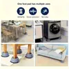 Conjunto de 4 peças de grandes bases antivibração - absorção de choque e redução de ruído, material plástico 100% durável, suporte estável para máquinas de lavar, reduz vibração e ruído